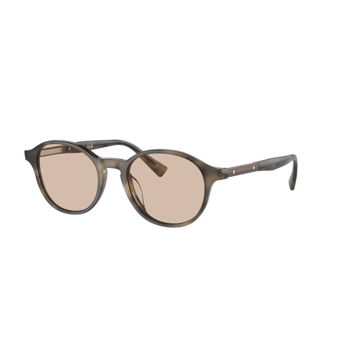 Brunello Cucinelli 0Bc3002 Rounded Acetate Sunglasses With Metallic Accents