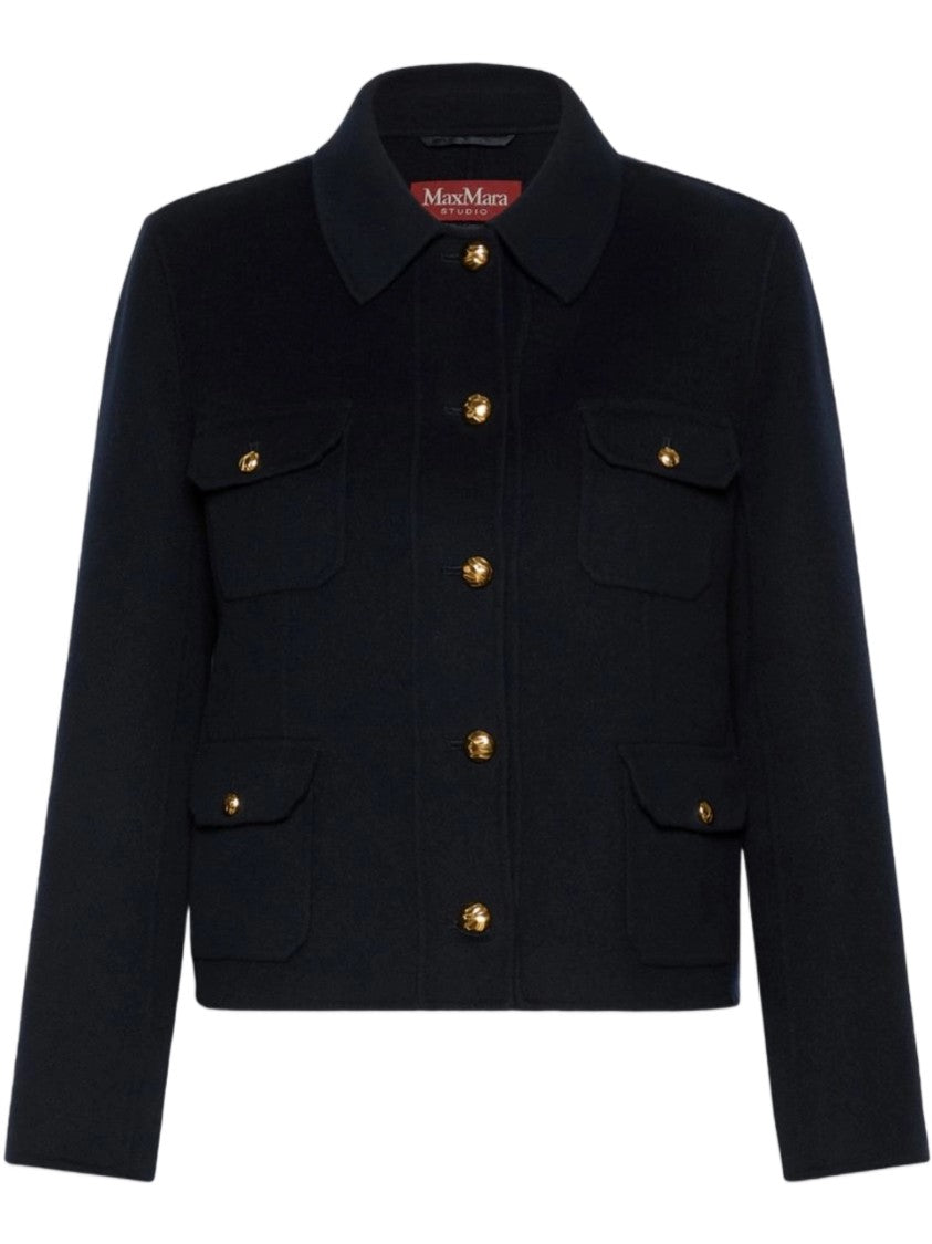 Max Mara Black Mstvenere Cropped Four-Pocket Jacket