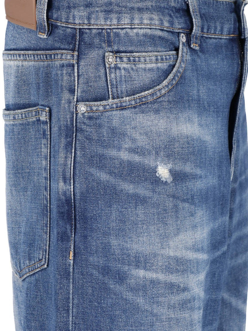 Our Legacy Vast Cut Destroyed Medium-Rise Straight-Leg Cotton Jeans