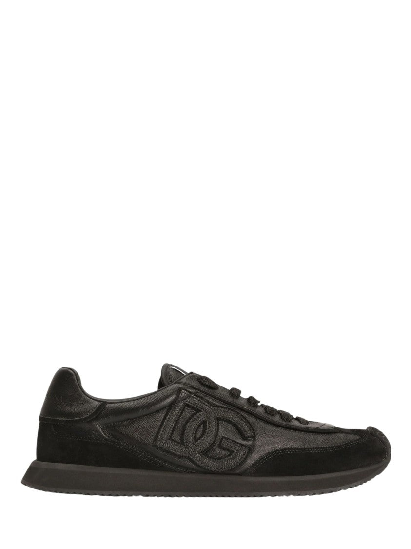 Dolce & Gabbana Black Dg Cushion Suede Sneakers