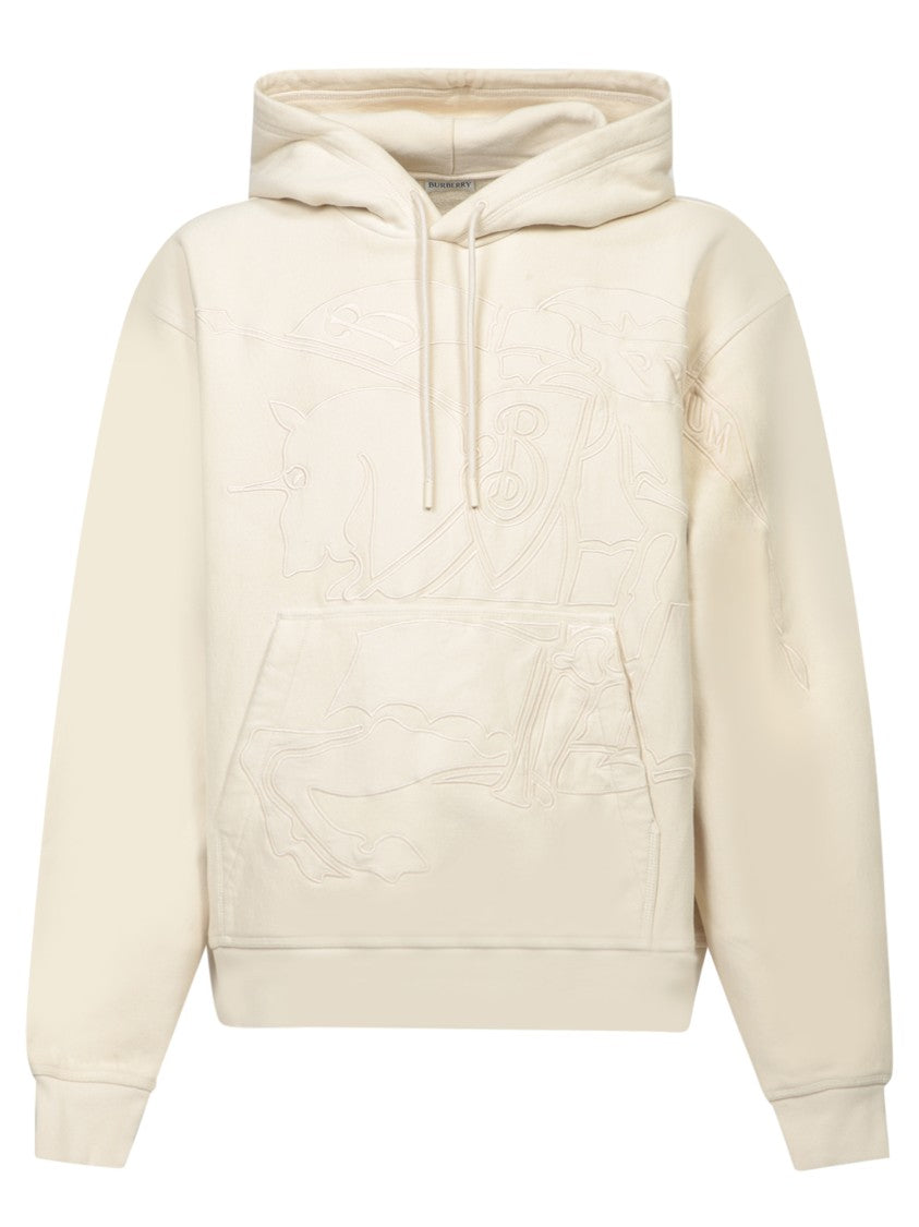 Burberry Relaxed Fit Beige Sweatshirt With Embossed Design