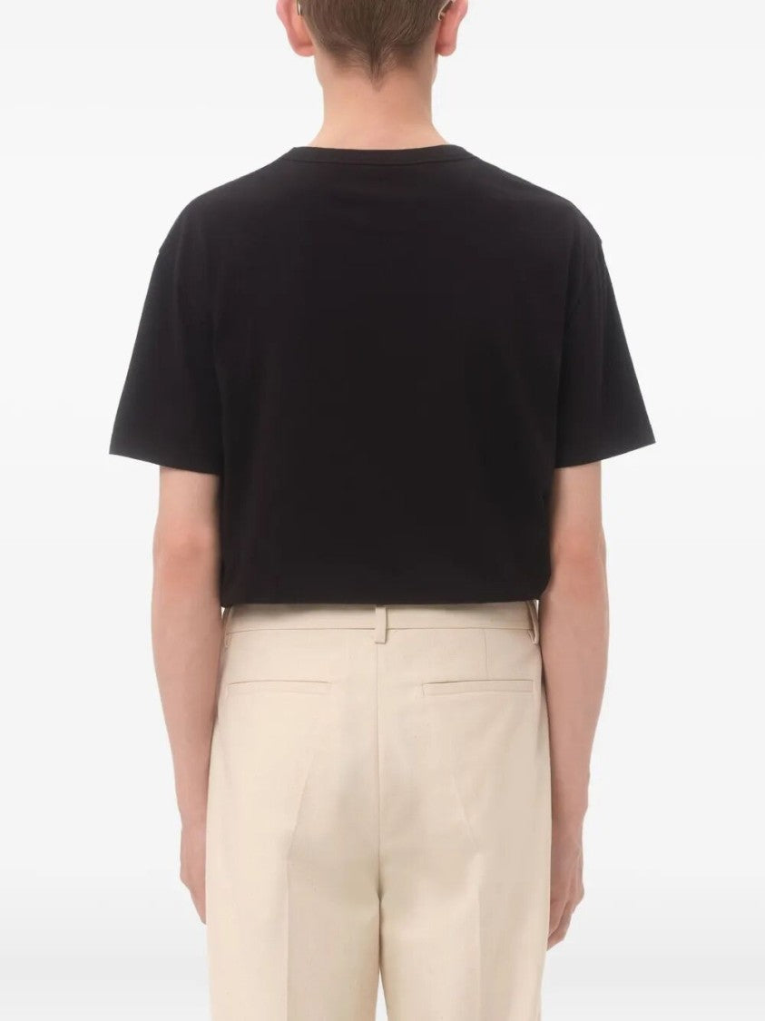 Valentino Regular Fit Black Cotton T-Shirt