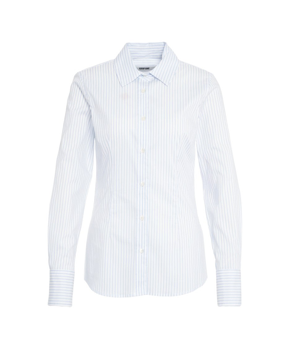 Grifoni Timeless Striped Shirt With Collar
