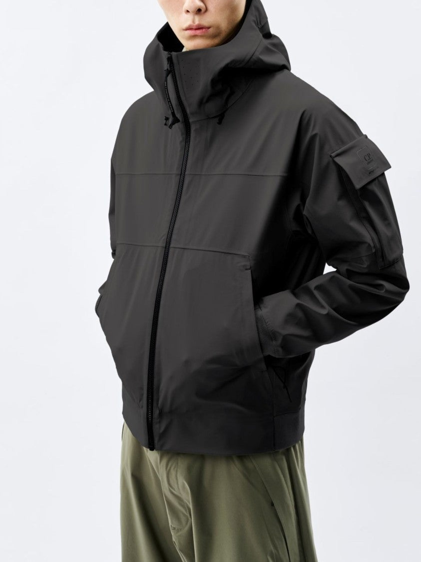 C.P. Company Matte Black Metropolis High Collar Flap Pocket Jacket