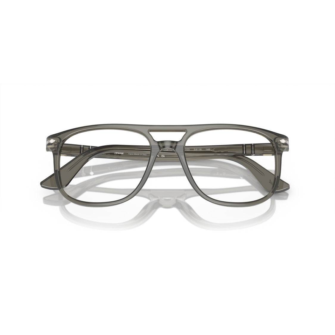 Persol 0Po3329v Translucent Grey Acetate Aviator Eyeglasses