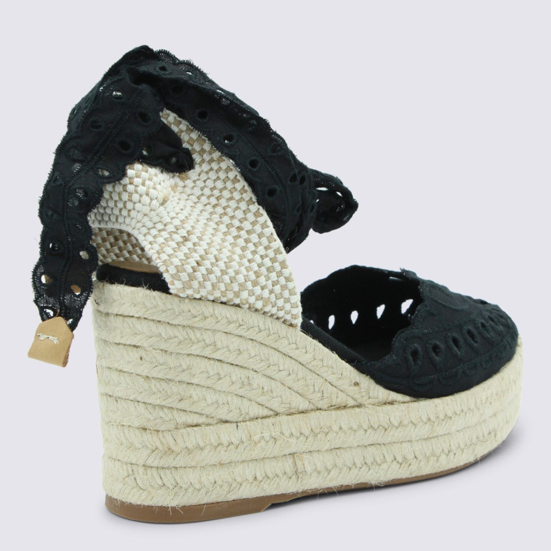 Charo Ruiz Ibiza Woven Platform Flats With Scalloped Edges