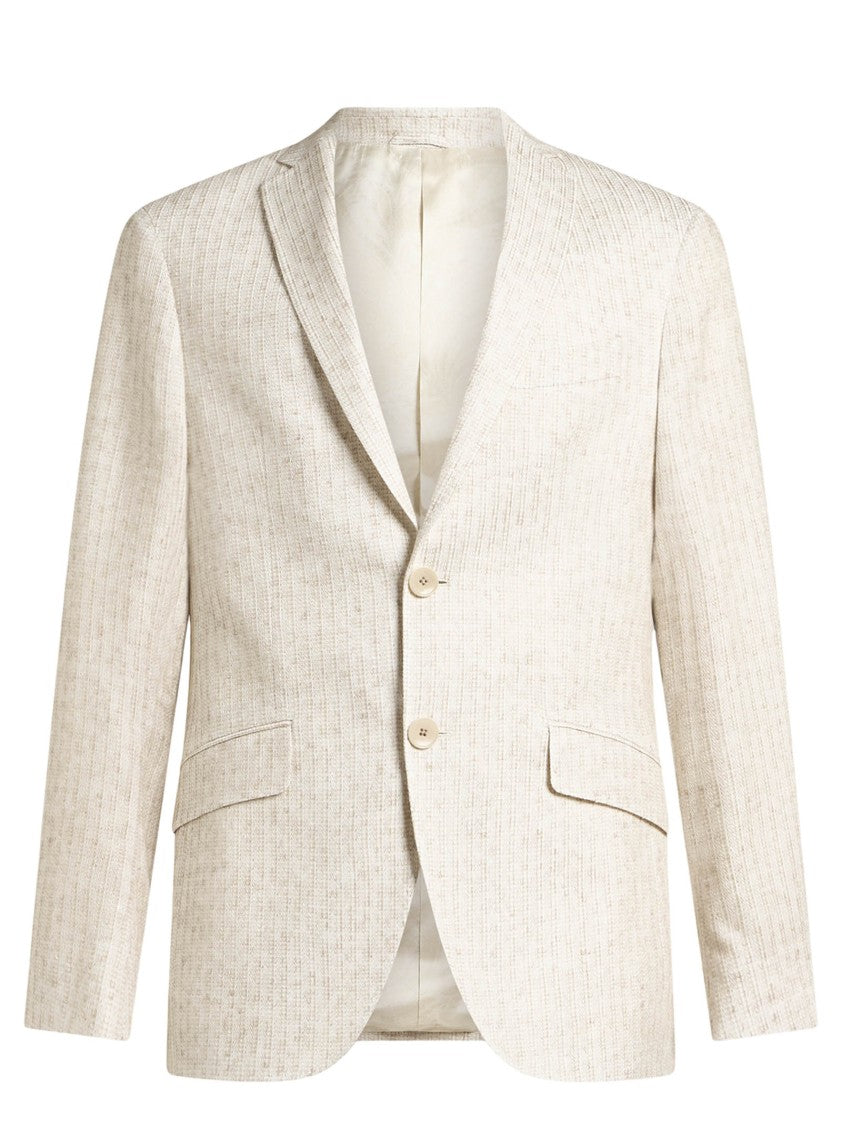 Etro Micro-Striped Pattern Beige Single-Breasted Jacket
