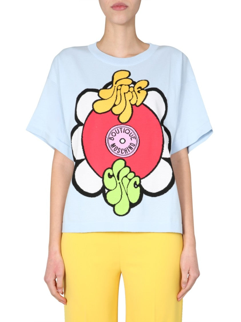 Boutique Moschino Graphic Round Neck T-Shirt