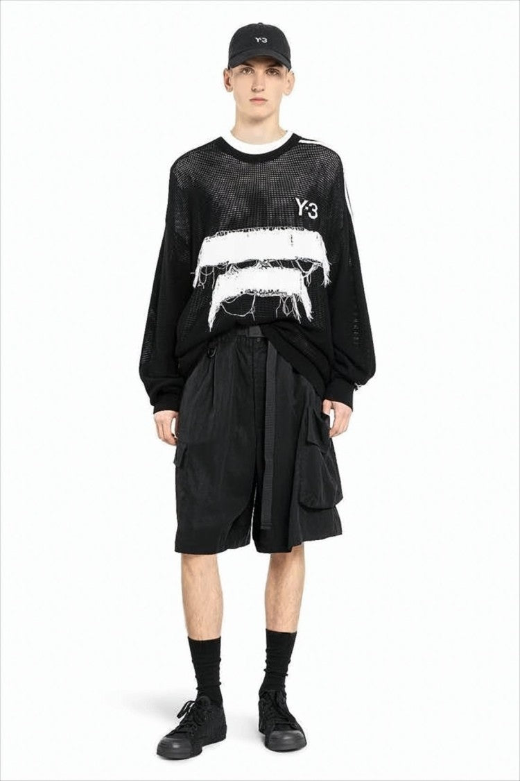 Y-3 Loose-Fit Black Shorts With Utility Pockets