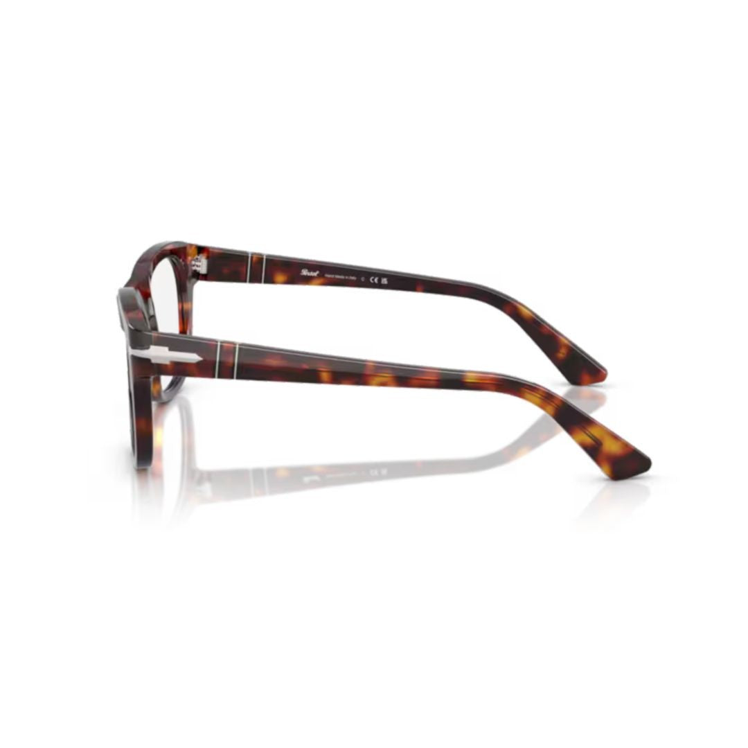 Persol 0Po3372v Classic Square Acetate Eyeglasses With Tortoiseshell Pattern