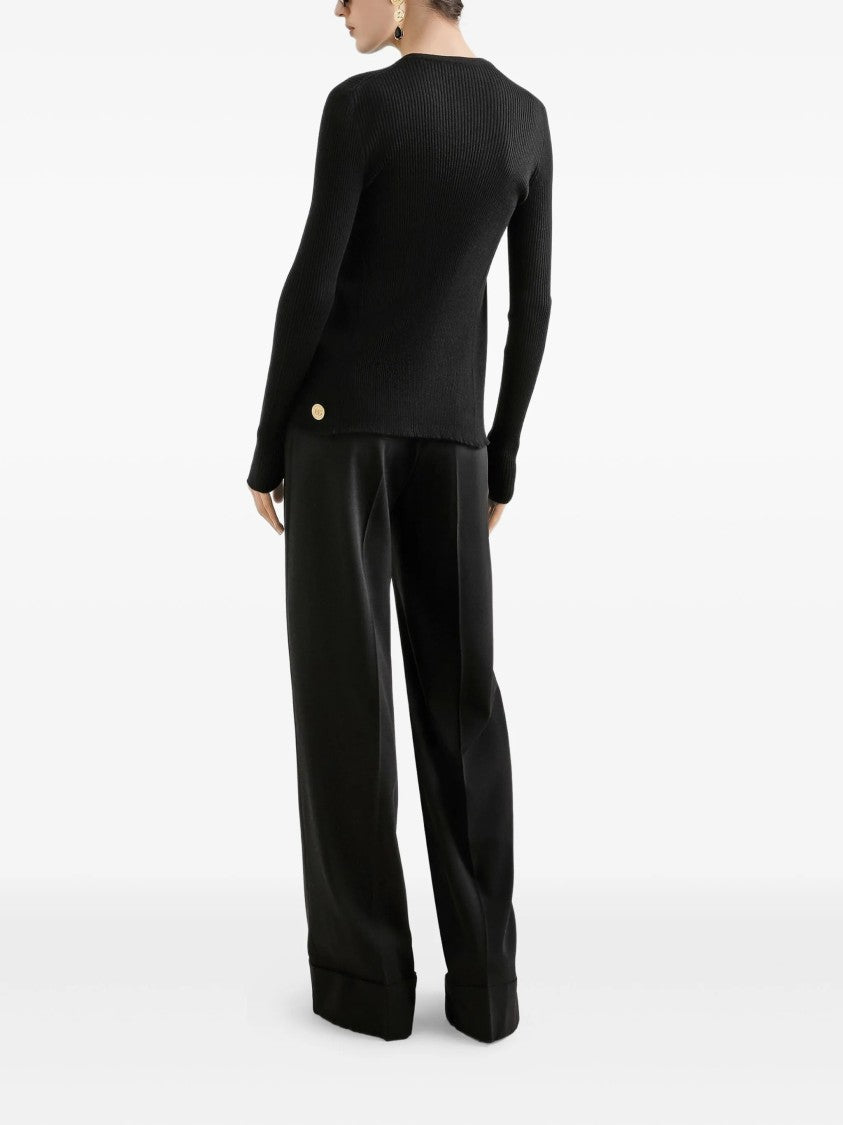Dolce & Gabbana High-Waisted Wide-Leg Tailored Wool Trousers
