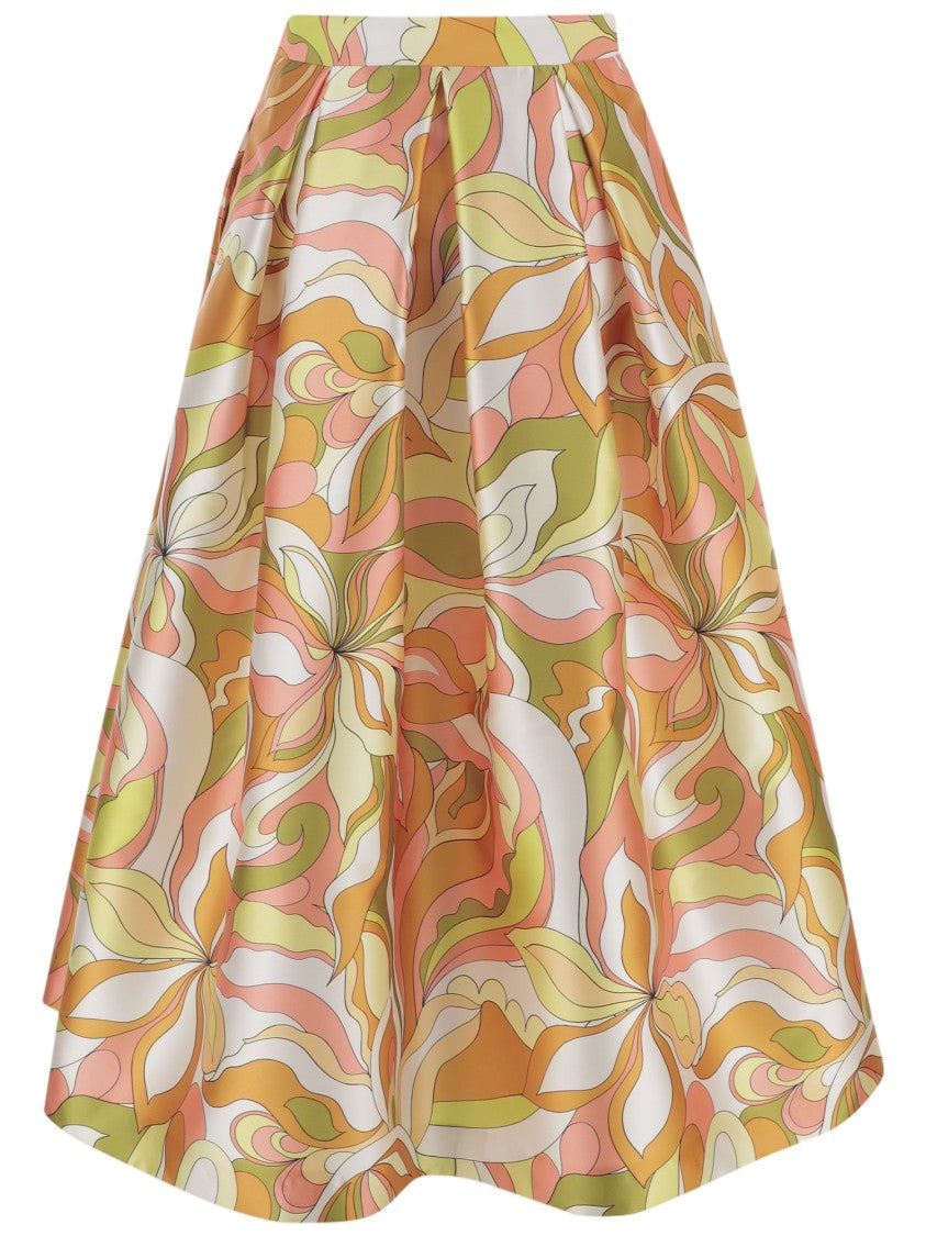 Lunatica Milano Multicolor Fantasy Print Flared Skirt