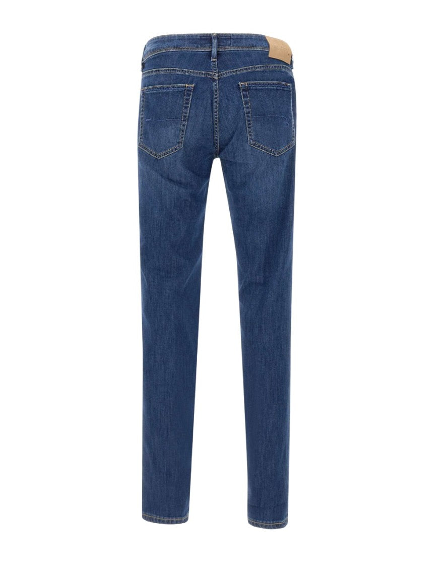 Re-Hash Dark Blue Slim-Fit Wash Effect Jeans