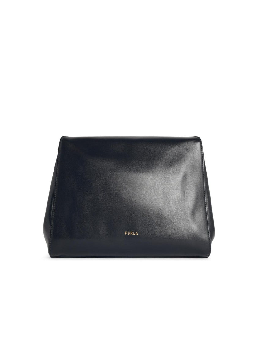 Furla 'S Domus' Black Leather Shoulder Bag