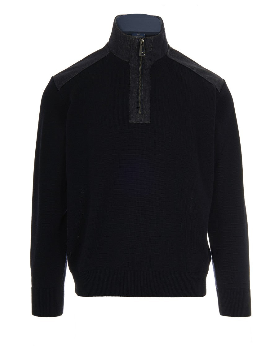 Paul & Shark Half-Zip Blue Sweater