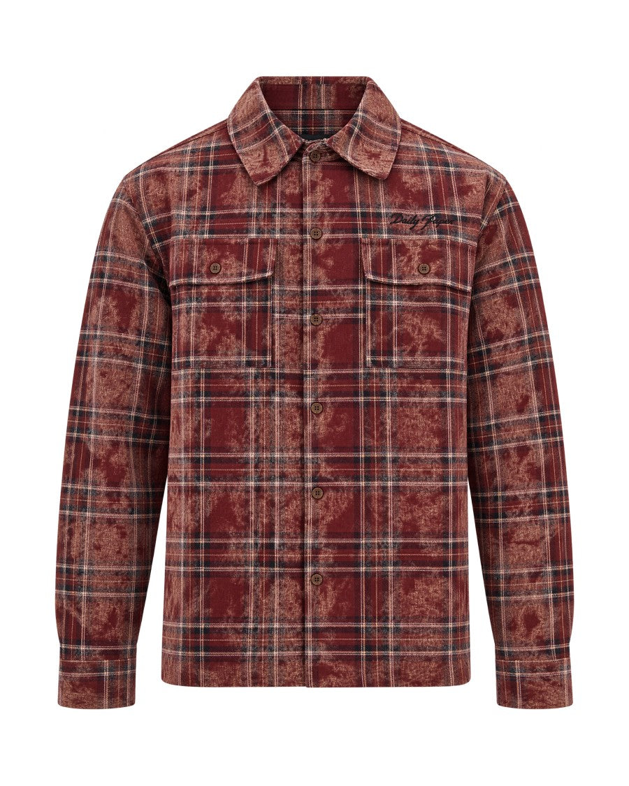 Daily Paper Madder Brown Checked Washed Flannel Shirt