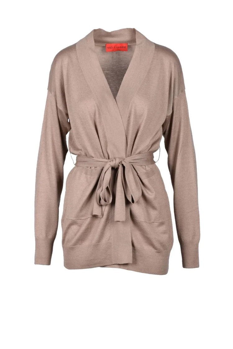 Wild Cashmere Silk Cashmere Cardigan - Taupe