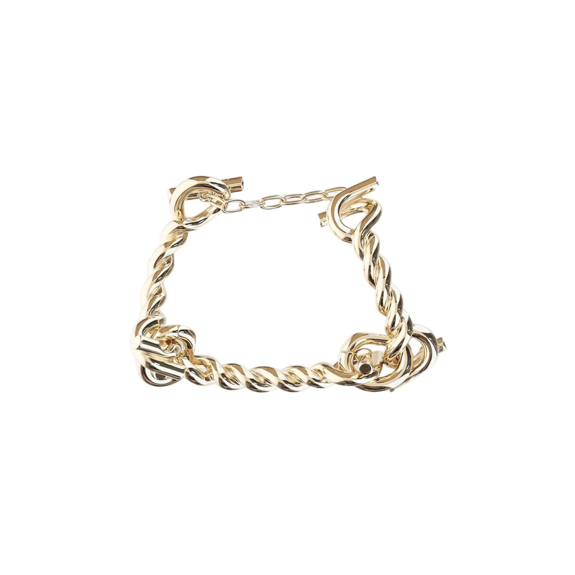 Salvatore Ferragamo Gold Twisted Brass Link Bracelet