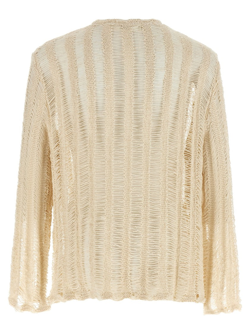 Séfr Flared Silhouette Crocheted Cotton Blend Sweater