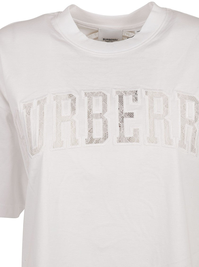 Burberry Oversized Cotton T-Shirt With Textured Logo