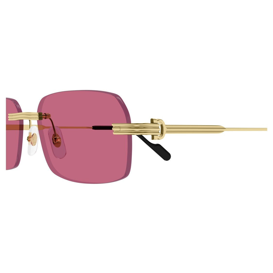 Cartier Ct0271s Rimless Pink Lens Sunglasses