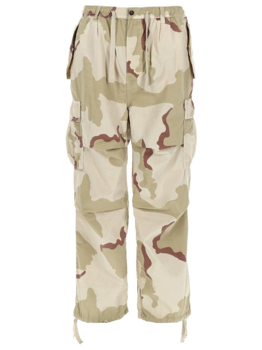 Amish Beige Camouflage Oversized Pockets Cargo Pants