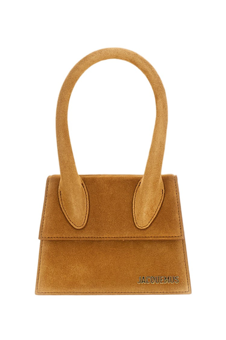 Jacquemus Trapezoidal Leather Shoulder Bag With Magnetic Flap Closure