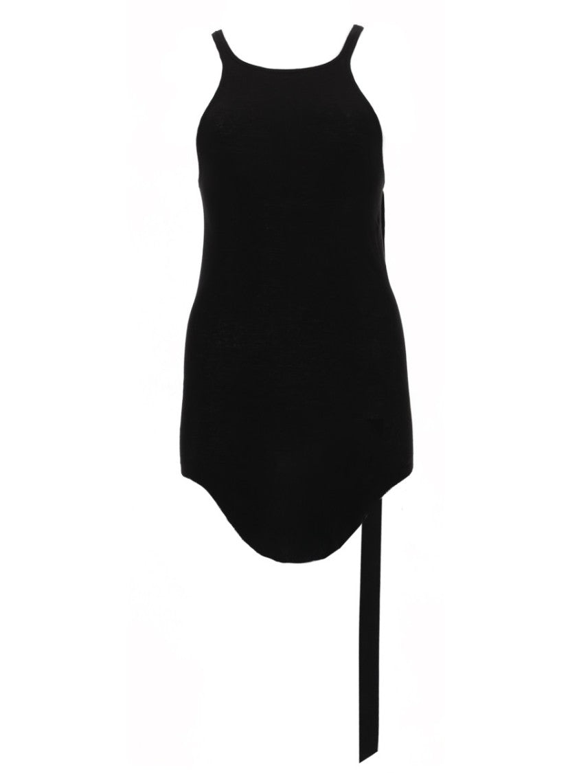 Drkshdw By Rick Owens Black Racer Cotton Fitted Tank Top