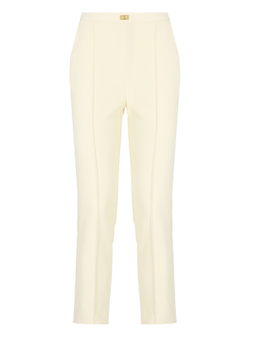 Elisabetta Franchi Yellow Crepe Pants
