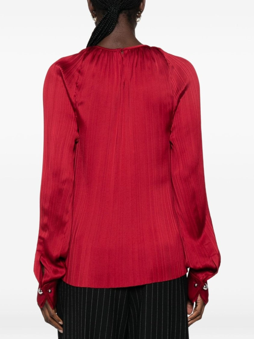 Lanvin Silk And Nylon Long-Sleeved Top With Ribbed Texture
