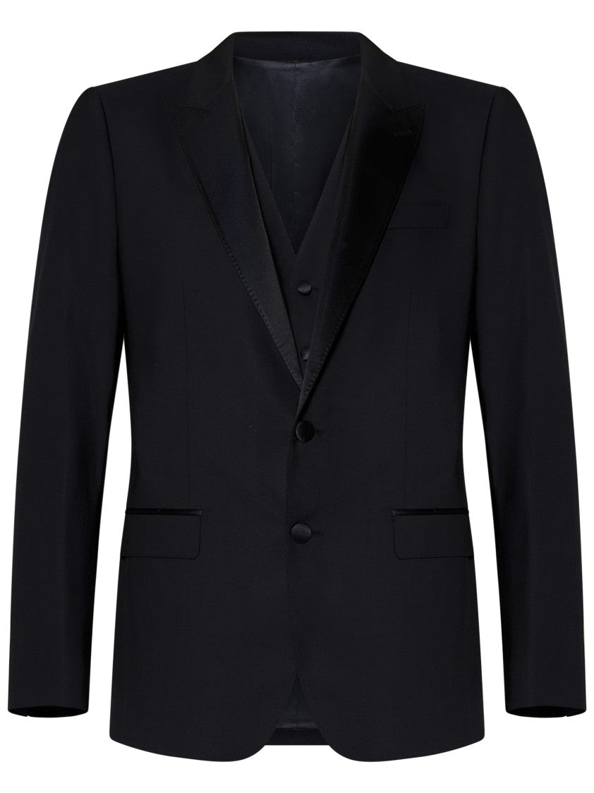 Dolce & Gabbana Blue Virgin Wool And Silk Three-Piece Tuxedo