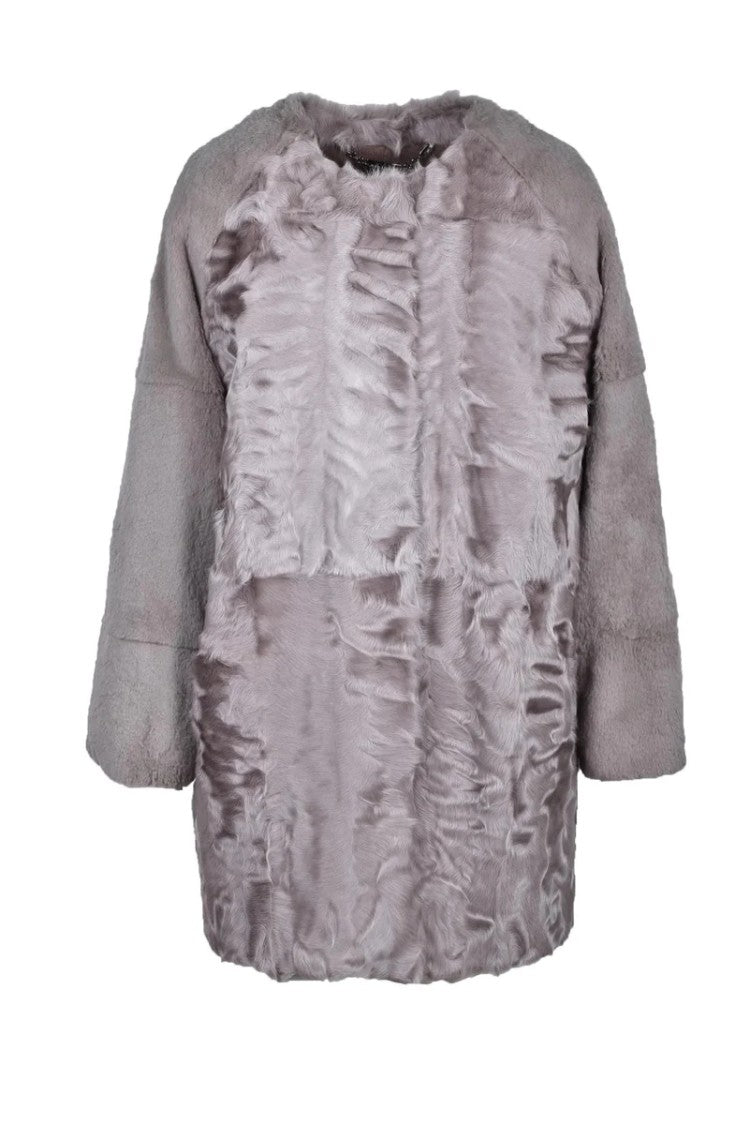 Manzoni 24 Leather Coat - Grey