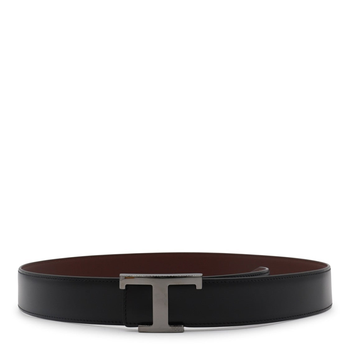 Tod's Black Leather Metallic Buckle Belt