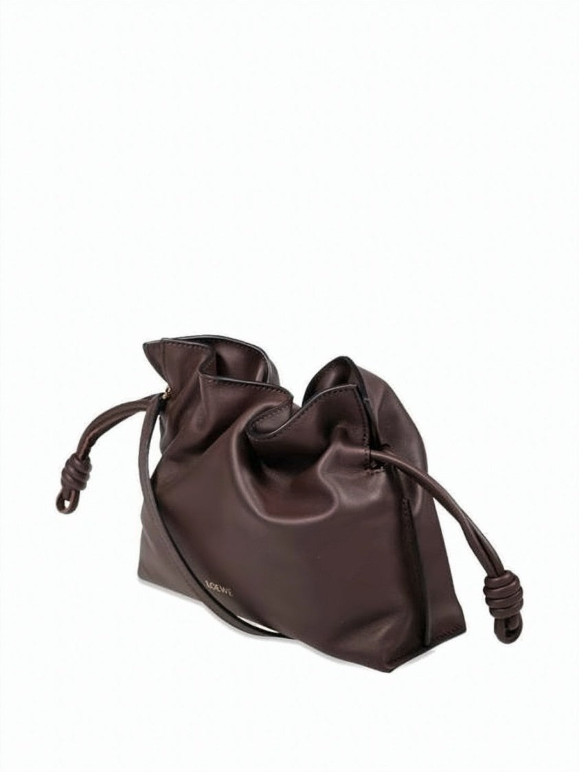 Loewe Gathered Napa Leather Crossbody Bag With Gold-Tone Accents