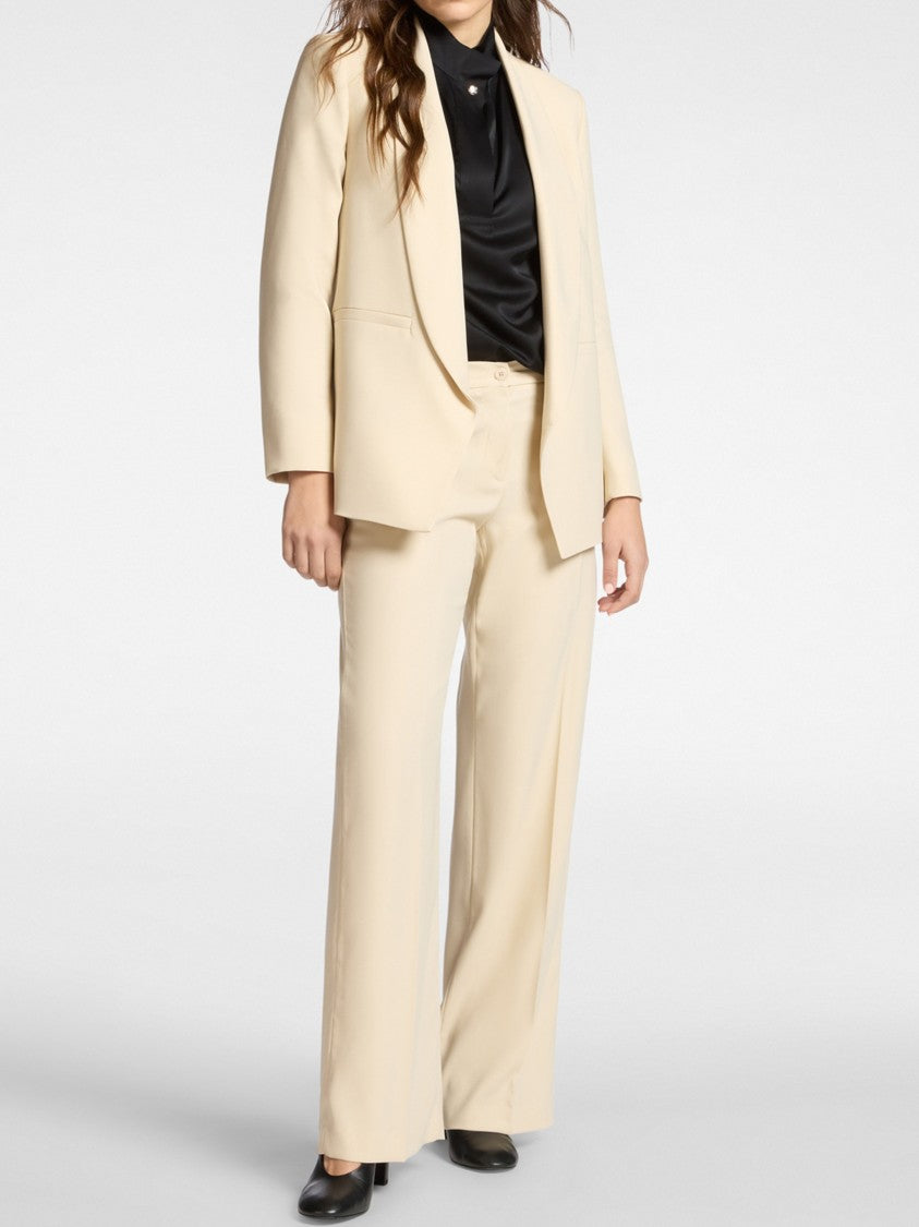 Elena Miro` Tailored Open-Front Shawl Collar Black Blazer