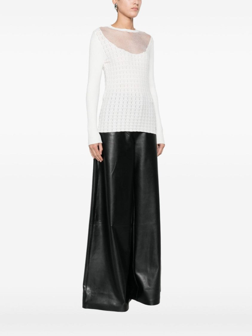 Twin-Set Textured Knit Sweater With Layered Collar Detail