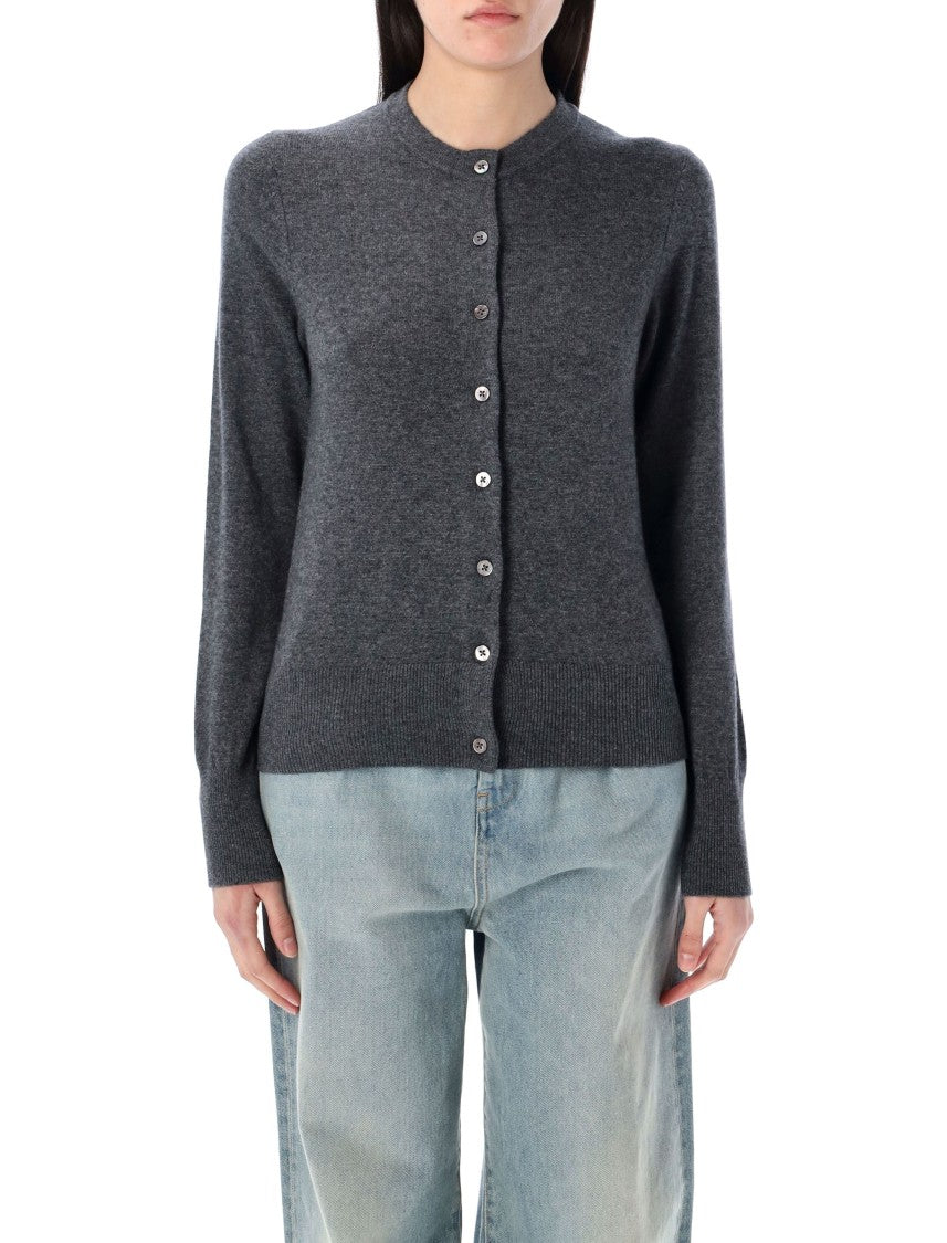 Rhea Button-Down Cardigan With Fine Knit Texture