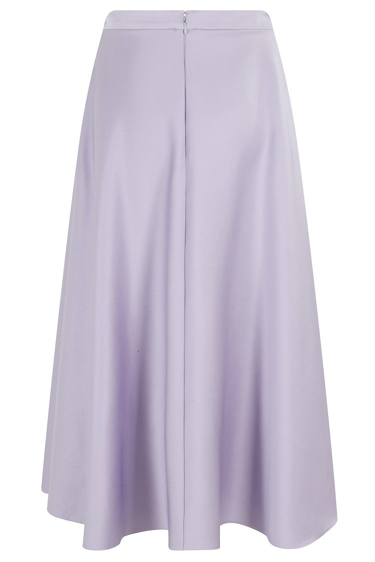Elisabetta Franchi Lilac Jewel Chain Flared Polyester Midi Skirt