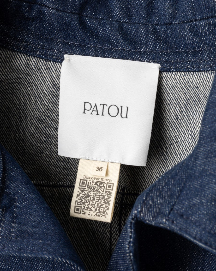 Patou Short Sleeves Cropped Jacket - Rodeo Blue