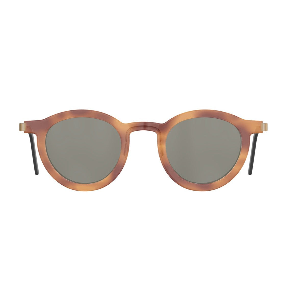 Lindberg Havana Lindberg Acetate Round Sunglasses