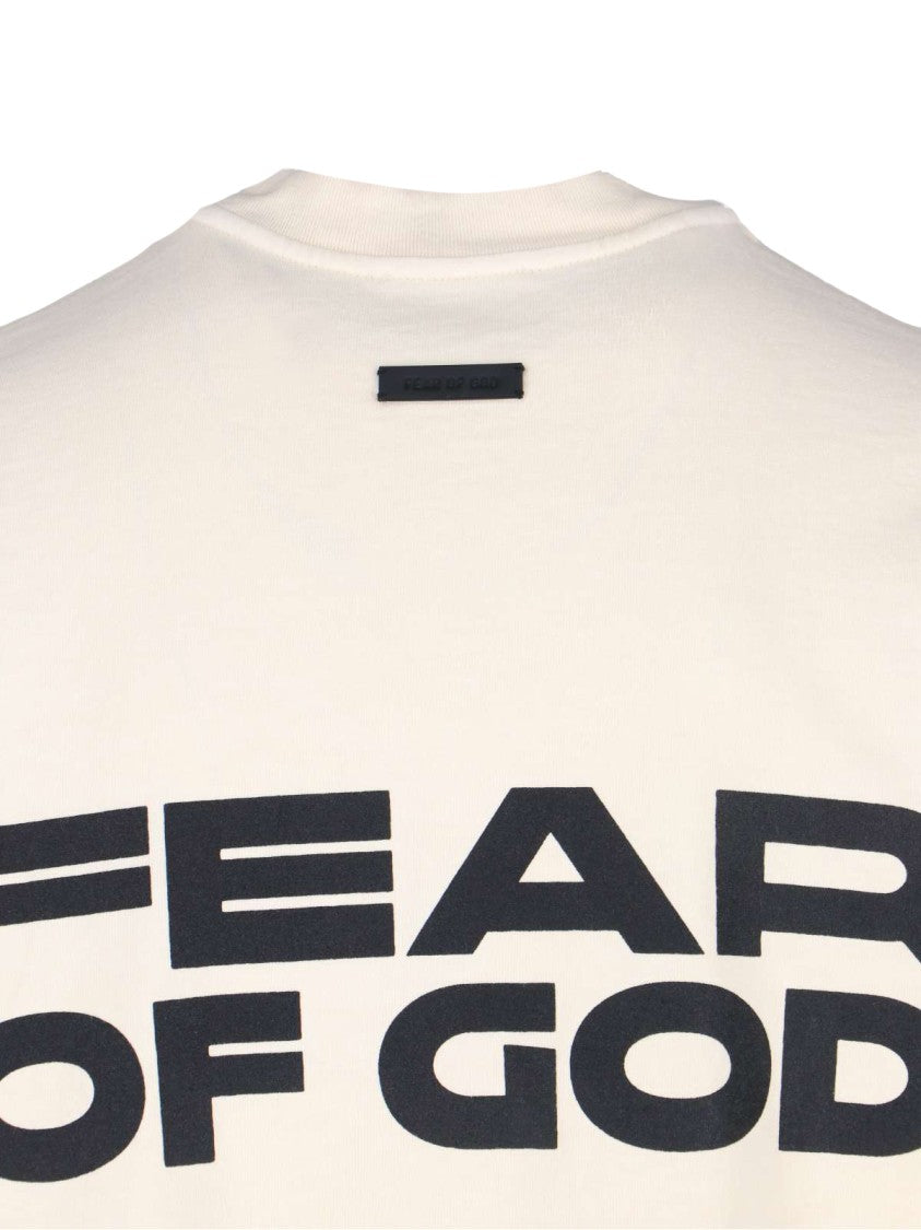 Fear Of God Cream Cotton T-Shirt With Logo Detailing