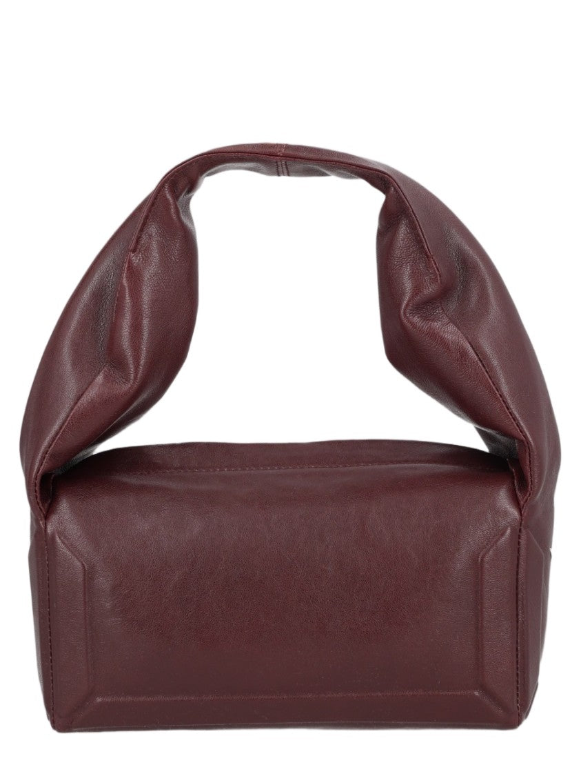 Maison Margiela Structured Burgundy Handbag With Sculptural Handle