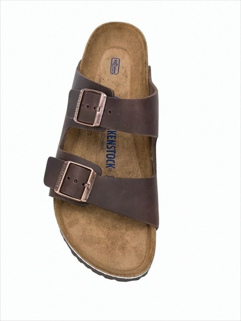 Birkenstock Classic Two-Strap Brown Leather Sandal With Adjustable Buckles