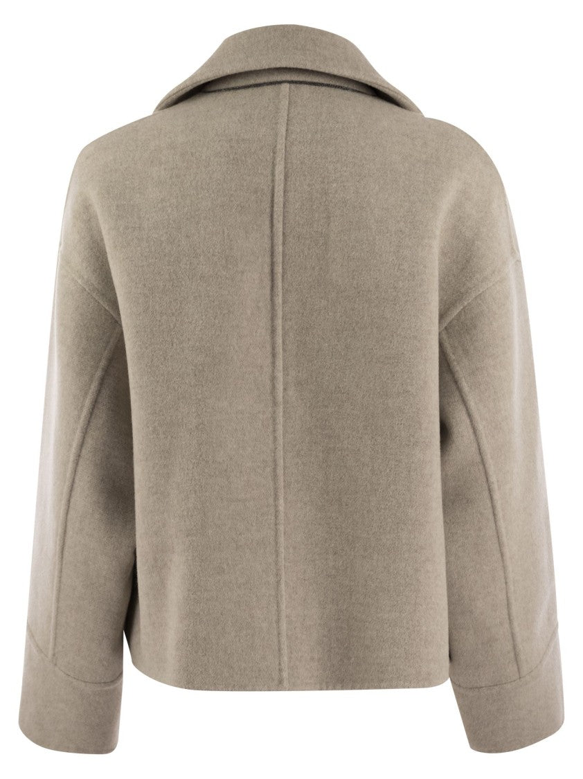 Brunello Cucinelli Double-Breasted Wool And Cashmere Short Coat