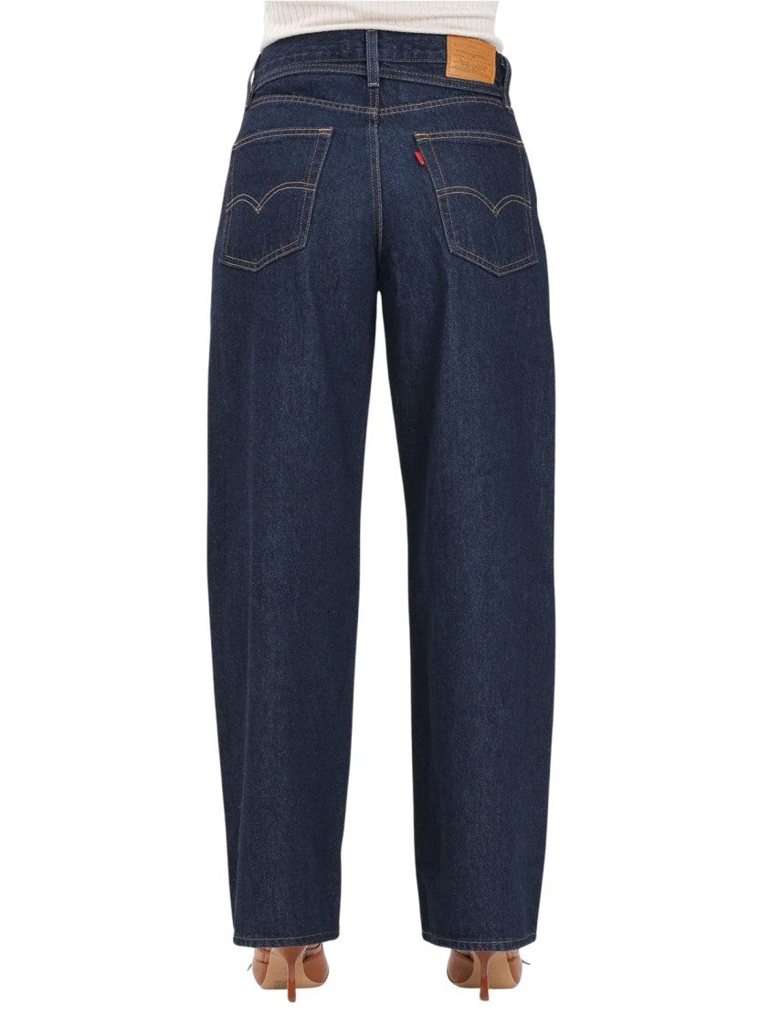 Levi's Blue Cotton Wide-Leg Jeans