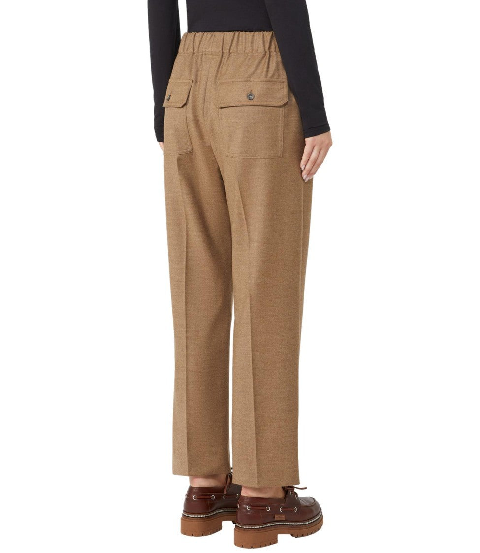 Max Mara Tailored Brown Wool Straight-Leg Trousers