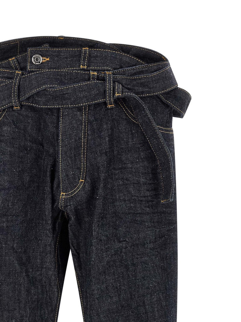Dsquared2 Garment-Dyed Denim Jeans With Wrinkled Texture