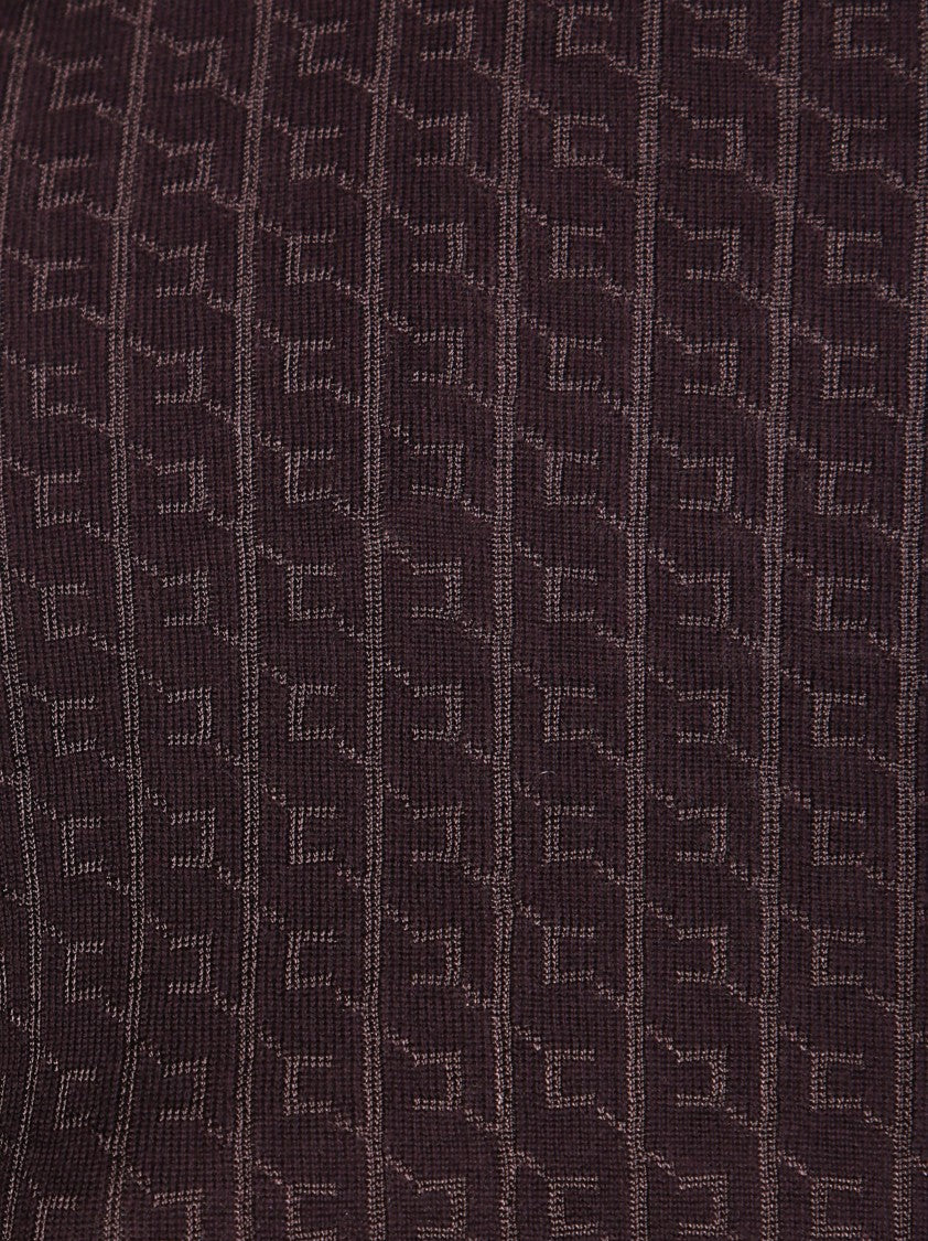 Elisabetta Franchi Fitted Turtleneck Sweater With Textured Pattern