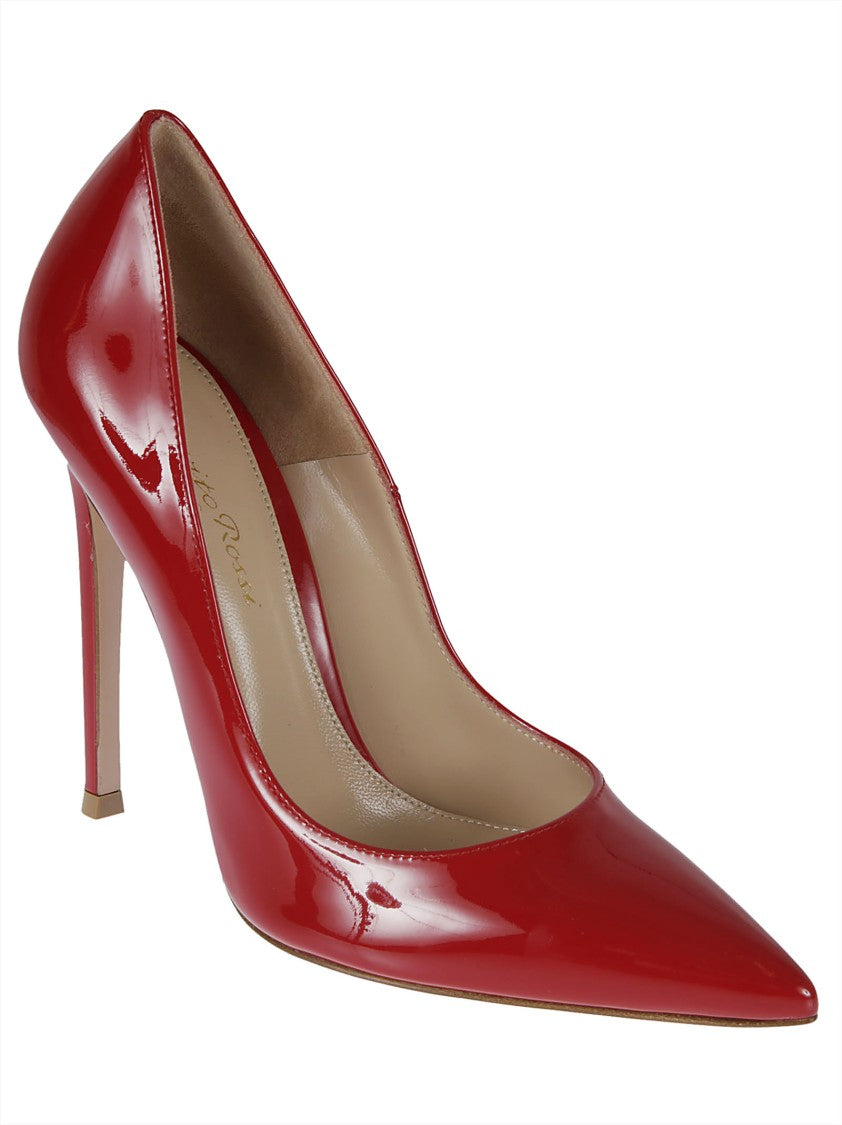 Gianvito Rossi Pointed-Toe High Heel Pumps In Glossy Calf Leather