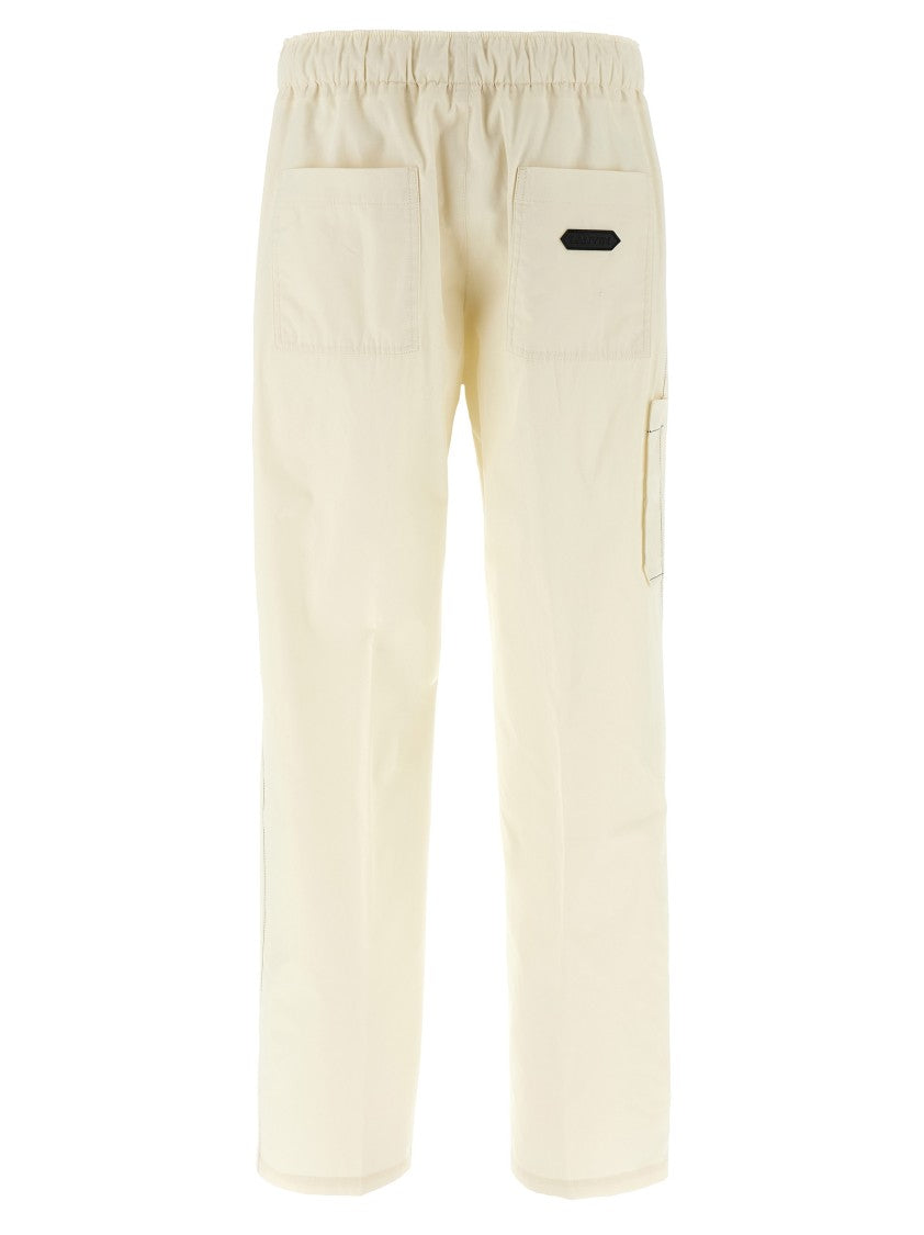 Lanvin Lightweight Cotton Trousers With Adjustable Drawstring And Wide Leg Silhouette